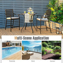 2 Pieces Patio Bar Stool with Height Cushion and Armrest by LJGDeals