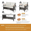 4 Pieces Patio Rattan Furniture Set with Cushioned Sofa and Storage Table by LJGDeals