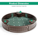 Sandbox with Built-in Corner Seat and Cover-Brown by LJGDeals