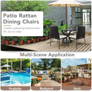 4 Pieces Patio Wicker Rattan Dining Set with Comfy Cushions by LJGDeals