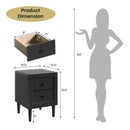 2PCS Nightstand W/2 Drawer Multipurpose by LJGDeals