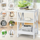 3-Tier X-Design Nightstands with Storage Shelves for Living Room Bedroom by LJGDeals