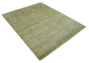 Traditional Oushak Design Beige And Silver Hand Knotted 8x10 Wool Area Rug