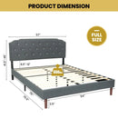 Upholstered Bed Frame with Adjustable Diamond Button Headboard by LJGDeals