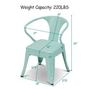 Set of 2 Steel Armchair Stackable Kids Chairs-Green by LJGDeals