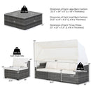 6 Pieces Patio Rattan Furniture Set with Retractable Canopy by LJGDeals