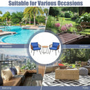 3 Pieces Patio Bistro Furniture Set with Armrest and Soft Cushions by LJGDeals