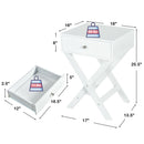 Modern X-Shaped Nightstand with Drawer for Living Room Bedroom by DirectDeals