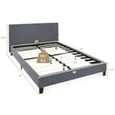 Full/Queen Size Upholstered Platform Bed Frame with Linen Headboard by LJGDeals