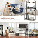 4 -Tier Industrial Open Storage Bookshelf-Coffee by LJGDeals