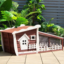 62 Inch Wooden Rabbit Hutch with Pull Out Tray by DirectDeals