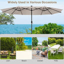 15 Feet Twin Patio Umbrella with 48 Solar LED Lights by LJGDeals