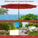 9 FT Solar LED Patio Umbrella Push-Button Tilt and Crank 24 LED Lights and 8 Ribs by DirectDeals