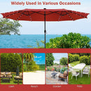 9 FT Solar LED Patio Umbrella Push-Button Tilt and Crank 24 LED Lights and 8 Ribs by LJGDeals