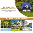 4 Pieces Patio Rattan Furniture Set with Cushioned Sofa and Storage Table by LJGDeals