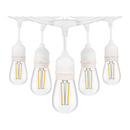 SL101 3000K Warm White LED Low Voltage Bistro String Lights 48 FT Outdoor Weatherproof 12V Edison Bulbs