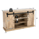 55 Inch Sliding Barn Door TV Stand with Adjustable Shelves for TVs up to 65 Inch-Natural by LJGDeals