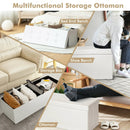 45 Inches Large Folding Ottoman Storage Seat-White by LJGDeals