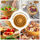 8 Pieces Bamboo Salad Bowl Set with Server Utensils-Natural by LJGDeals
