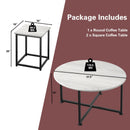 3-Piece Modern Faux Marble Coffee Table Set for Living Room by LJGDeals