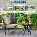2 Pieces Patio Loveseat Bench Table Furniture Set with Cushioned Chair-Blue by LJGDeals