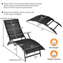 2 Pieces Patio Folding Stackable Lounge Chair Chaise with Armrest-Black by LJGDeals