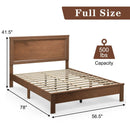 Full Size Platform Slat Bed Frame with High Headboard by LJGDeals