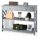 Console Table 3-Tier with Drawer and Storage Shelves by LJGDeals
