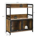 2-Tier Baker's Rack Industrial Kitchen Microwave Oven Stand with Storage Cabinet-Rustic Brown by LJGDeals