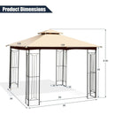 10 x 10 Feet L-Shaped Patio Canopy Gazebo Outdoor 2-Tier Steel Tent by LJGDeals