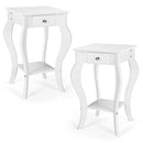 2-Tier End Table with Drawer and Shelf for Living Room Bedroom by LJGDeals