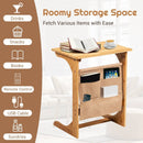 Bamboo Sofa Table End Table Bedside Table with Storage Bag by LJGDeals