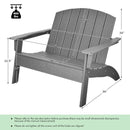 HDPE Patio Adirondack Chair for Porch Garden Backyard-Gray by LJGDeals