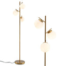 3-Globe Floor Lamp with Foot Switch and Bulb Bases-Golden by LJGDeals