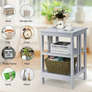 2 Pieces 3-Tier Nightstand with Reinforced Bars and Stable Structure by LJGDeals