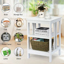2 Pieces 3-Tier Nightstand with Reinforced Bars and Stable Structure by LJGDeals