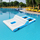 Floating 4 Person Inflatable Lounge Raft with 130W Electric Air-White by LJGDeals