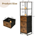 Freestanding Vertical 3 Drawer Dresser with 3 Shelves-Rustic Brown by LJGDeals