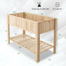 47 Inch Wooden Raised Garden Bed with Bottom Shelf and Bed Liner by LJGDeals