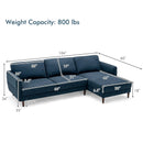L-Shaped Fabric Sectional Sofa with Chaise Lounge and Solid Wood Legs by DirectDeals