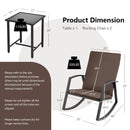 3 Pieces Patio Rattan Rocking Furniture Set-Brown