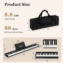 88-Key Folding Electric Lighted Piano Full-Size Portable Keyboard MIDI by LJGDeals