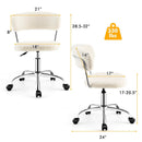Computer Desk Chair Adjustable Sherpa Office Chair Swivel Vanity Chair by LJGDeals