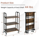 Foldable Rolling Cart with Storage Shelves for Kitchen-3-Tier by LJGDeals