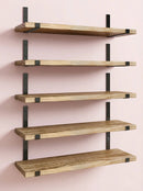 Wood Wall Shelves 15.8” with Metal Brackets – Rustic Floating Shelves | 5/8 Pack by 2Dropme