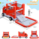 Fire Truck Themed Inflatable Castle Water Park Kids Bounce House without Blower by LJGDeals
