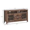 Wooden Retro TV Stand with Drawers and Tempered Glass Doors by LJGDeals