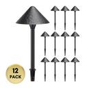ALP49 4- and 12-Pack 3W 3000K Warm White Integrated LED Low Voltage Cast Aluminum Landscape Pathway Lights Package, Driveway Walkway Light