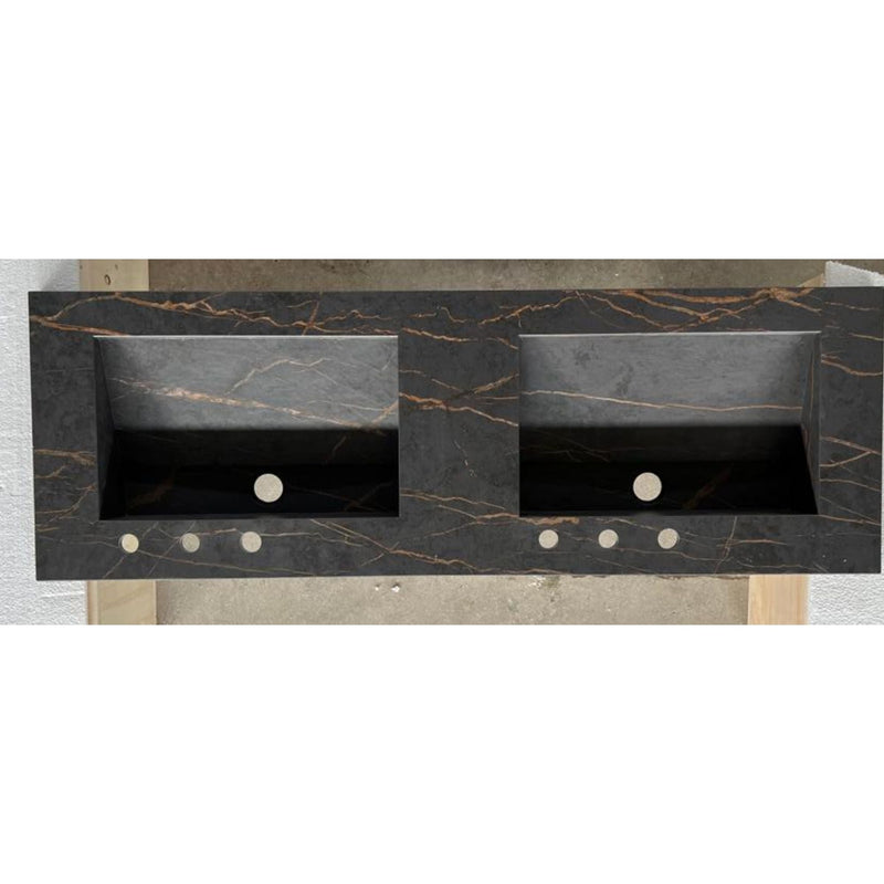 Dekton Laurent Engineered Porcelain Double Basin Sink - Handcrafted, photo 2 of 10