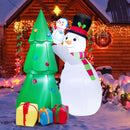 6 Feet Tall Inflatable Christmas Snowman and Tree Decoration Set with LED Lights by LJGDeals
